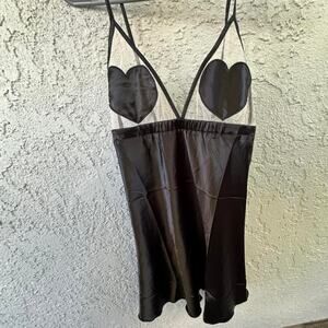 Black heart slip dress